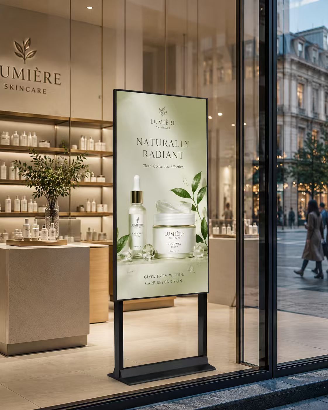 Display de vitrine sem ventilador, 3000/4000 nits